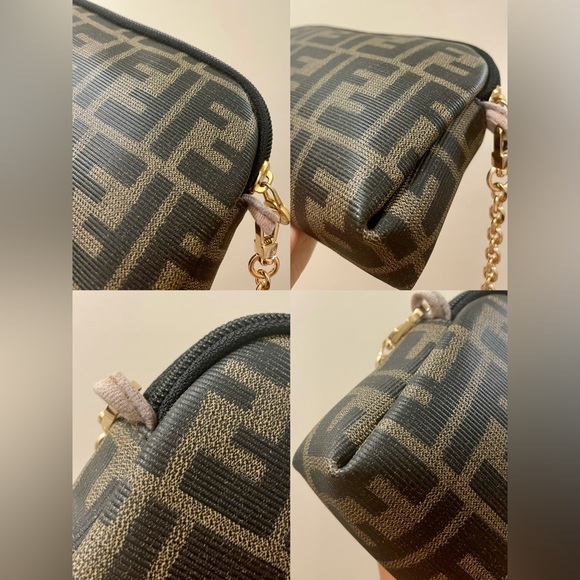 💗Auth💗FENDI Zucca Monogram Wristlet Pouch Wallet Clutch Pochette/Crossbody💫 - Picture 14 of 17